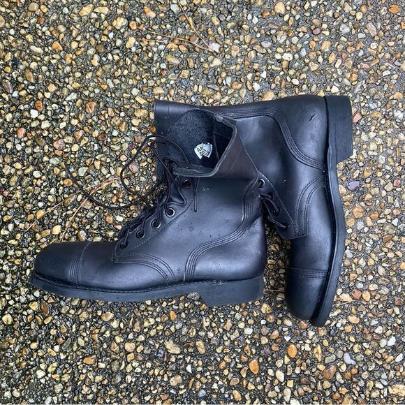 Vintage 1983 New Old Stock ANSI cap toe steel toe military combat biker boots 8N main image 4
